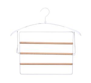 Colgador pantalón/abrigo blanco/madera