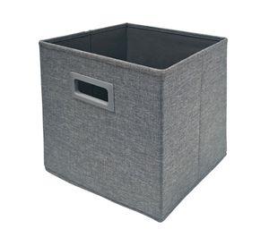 Canasto plegable textil alto melange 30x30x30 cm