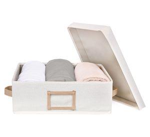Caja baja con marcador crudo 14x29x38.5 cm