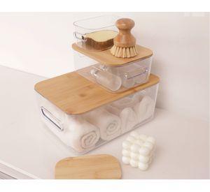 Caja organizadora tapa bambú 4 piezas