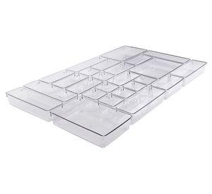 Organizador cajón modular transparente 25 piezas