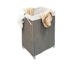 Hamper ratán con ruedas