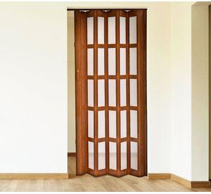 Puerta Plegable PVC 120x200 cm Baldara Café claro con ventana