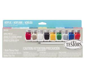 Pintura acrílica 9 unidades + 1 pincel Testors