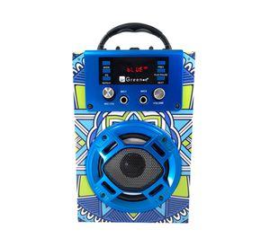 Parlante Bluetooth mini karaoke Mándala celeste