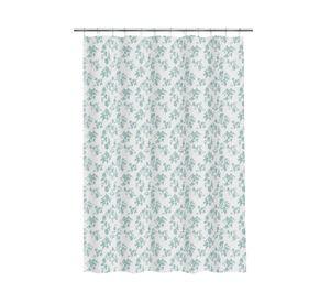 Cortina baño Flor turquesa 180x180 cm