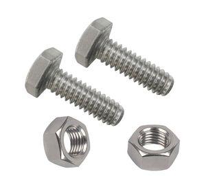 Perno hexagonal métrico c/tuerca Inox M8x20 mm 2 unidades