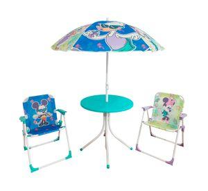 Set 2 sillas de playa + mesa + quitasol Minnie
