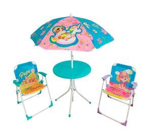 Set 2 sillas de playa + mesa + quitasol Paw Patrol