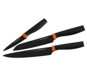 Cuchillo pelador + cuchillo Chef + cuchillo Santoku Marmicoc.