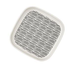Plato biobamboo Rayas blanco/negro 18.1x2 cm