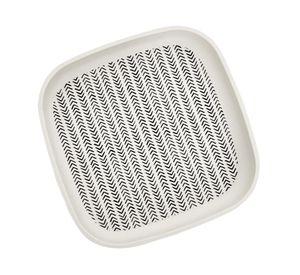 Plato biobamboo Flechas blanco/negro 18.1x2 cm