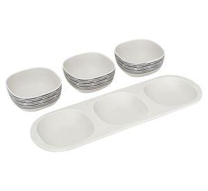 Tabla aperitivo Snacks 3 divisiones Rayas