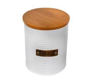 Canister placa dorada Sugar blanco 13x11 cm
