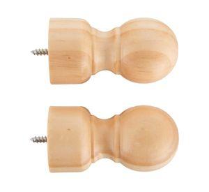 Terminal madera bola 28 mm natural 2 un.