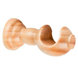 Soporte cortina simple madera 19 mm natural 2 un.