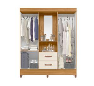 Clóset 4 puertas 2 cajones Castro beige 181x147x47 cm