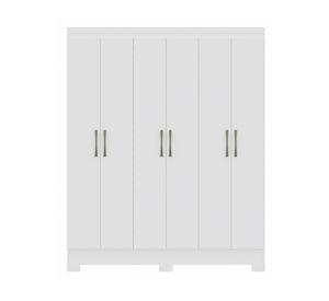 Clóset 6 puertas 1 cajón Roma blanco 182x147x47 cm
