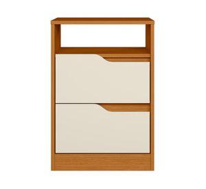 Velador Sole 2 cajones café/beige