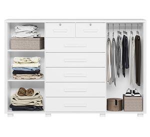 Cómoda 2 puertas 7 cajones Fontana blanco