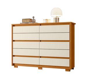 Cómoda Dueto 10 cajones café/beige
