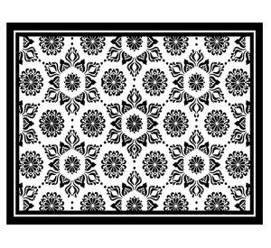 Alfombra de cocina 50x70 cm Flor Indú negro