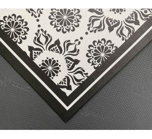 Alfombra de cocina 50x70 cm Flor Indú negro