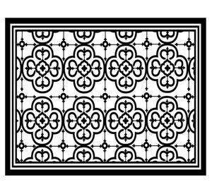 Alfombra de cocina 40x60 cm Flor Árabe negro