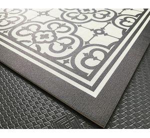Alfombra de cocina 40x60 cm Flor Árabe negro