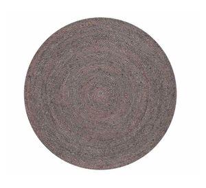 Alfombra redonda Gobi yute gris oscuro 160x160 cm