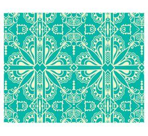 Alfombra de cocina 40x60 cm Mandala tradicional verde esmeralda