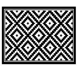 Alfombra de cocina 50x70 cm Rombos negro