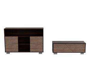 Arrimo + mesa de centro Fraktal habano/miel TuHome