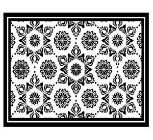 Alfombra de cocina 40x60 cm Flor Indú negro