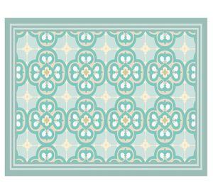Alfombra de cocina 40x60 cm Flor Árabe turquesa