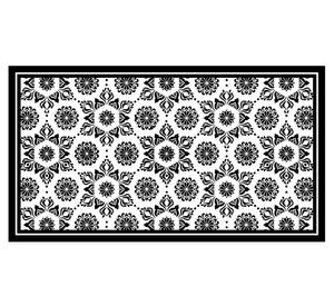 Alfombra de cocina 50x90 cm Flor Indú negro