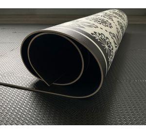 Alfombra de cocina 50x90 cm Flor Indú negro