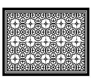 Alfombra de cocina 50x70 cm Flor Árabe negro