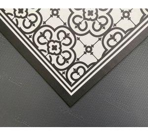 Alfombra de cocina 50x70 cm Flor Árabe negro