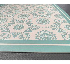 Alfombra de cocina 40x60 cm Flor Indú turquesa
