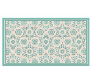 Alfombra de cocina 50x90 cm Flor Indú turquesa