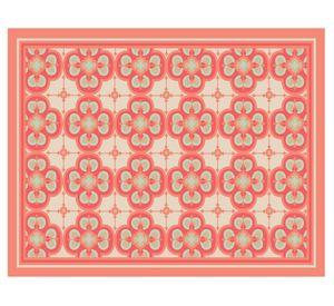 Alfombra de cocina 50x70 cm Flor Árabe coral