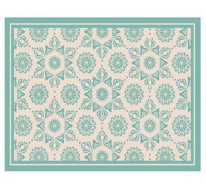 Alfombra de cocina 50x70 cm Flor Indú turquesa