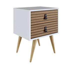 Velador 2 cajones Amber blanco/brise Be Design