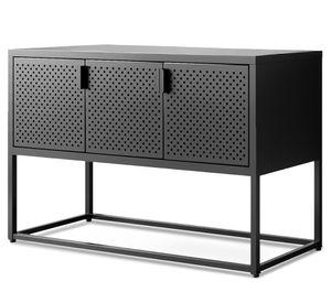 Arrimo rectangular Newton 3 puertas 80x120x40 cm negro