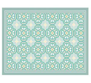 Alfombra de cocina 50x70 cm Flor Árabe turquesa