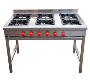 Anafe 6 quemadores N°4 gas licuado gris