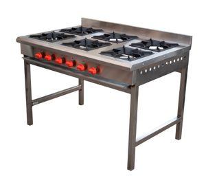 Anafe 6 quemadores N°4 gas licuado gris