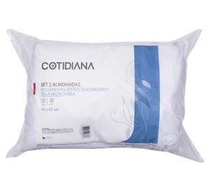 Almohada 65x45 cm 2 unidades blanco Cotidiana