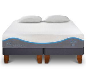 Cama europea 2 plazas Alaska dividida + almohadas viscoelásticas Cic